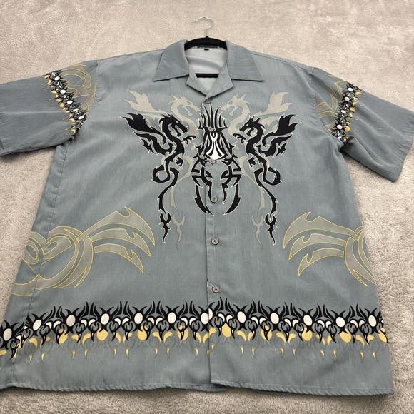 Big Brother Other - VTG Y2K Big Brother Shirt Mens XL Gray Dragon Tribal Graphic Short Sleeve Grunge